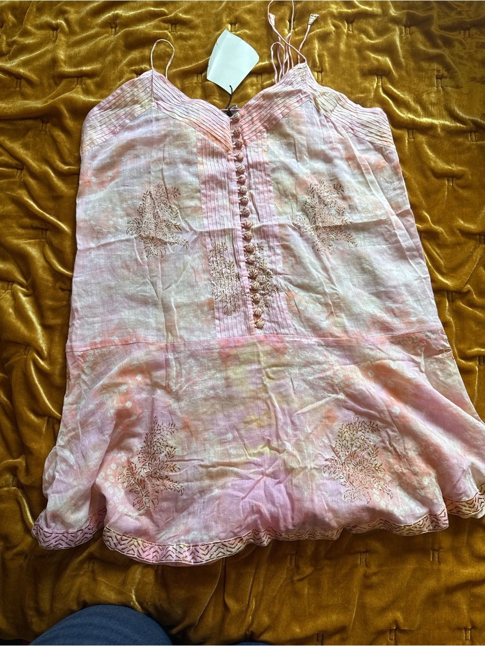 Women's Pink Embroidered Camisole Tank Top— Juliet Dunn London